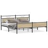 vidaXL Metallbett ohne Matratze Sonoma-Eiche 200x200 cm