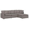 vidaXL Modulares Sofa mit Fu&szlig;hocker Kissen Stoff Taupe