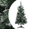 vidaXL K&uuml;nstlicher Weihnachtsbaum mit St&auml;nder Gr&uuml;n und Wei&szlig; 90 cm PVC
