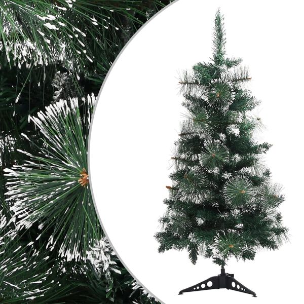 vidaXL K&uuml;nstlicher Weihnachtsbaum mit St&auml;nder Gr&uuml;n und Wei&szlig; 90 cm PVC