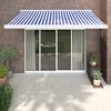 vidaXL Markise Einziehbar Blau und Wei&szlig; 3,5x2,5 m Stoff und Aluminium