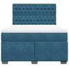 vidaXL Boxspringbett mit Matratze Blau 160x200 cm Samt