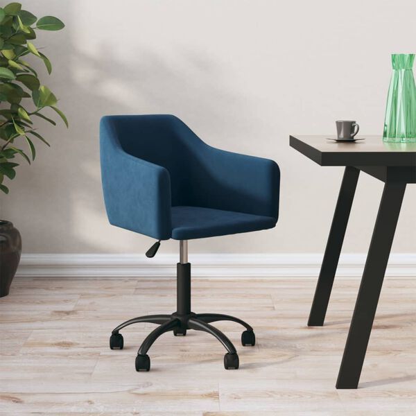 vidaXL Esszimmerstuhl Drehbar Blau Samt