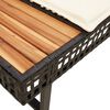 vidaXL 2-tlg. Garten-Sofagarnitur mit Kissen Schwarz Poly Rattan