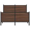 vidaXL Metallbett ohne Matratze Braun Eichen-Optik 120x200 cm