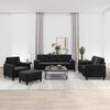 vidaXL 4-tlg. Sofagarnitur mit Kissen Schwarz Samt