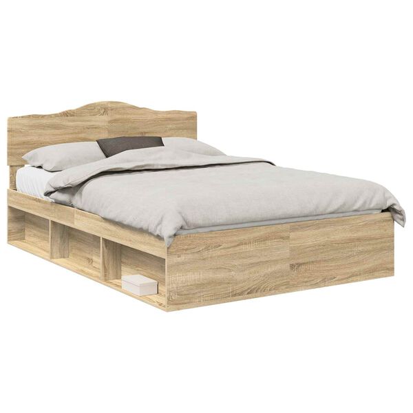 vidaXL Bettrahmen Sonoma 140 x 200 cm Massives Kiefernholz