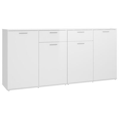 vidaXL Sideboard Hochglanz-Weiß 160x36x75 cm Holzwerkstoff