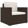vidaXL 8-tlg. Garten-Lounge-Set mit Auflagen Poly Rattan Braun