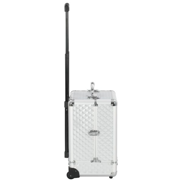 vidaXL Kosmetik-Trolley 35&times;29&times;45 cm Silbern Aluminium