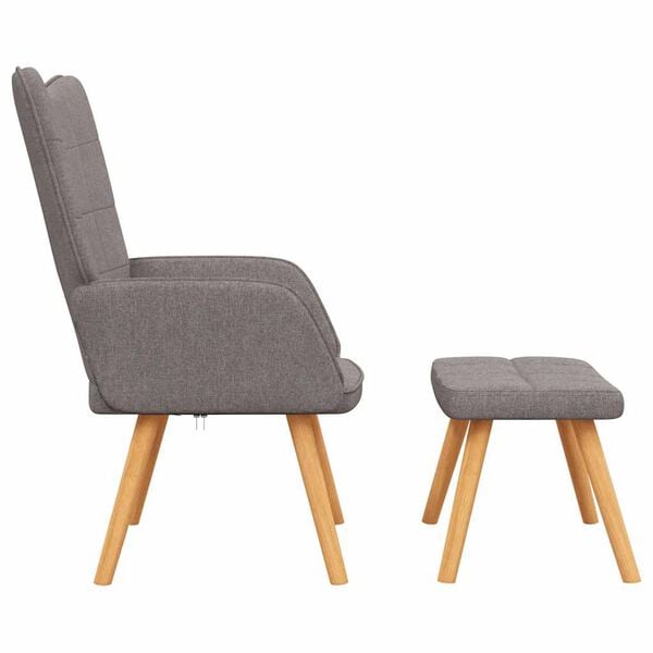 vidaXL Relaxsessel mit Hocker Taupe Stoff