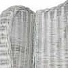 vidaXL Sessel mit Kissen Grau Nat&uuml;rliches Rattan und Leinen