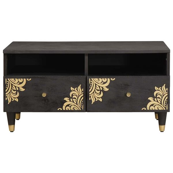 vidaXL Couchtisch Schwarz 80 x 54 x 40 cm Massivholz Mango