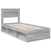 vidaXL Bettrahmen Graues Sonoma 90 x 200 cm Massives Kiefernholz