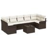 vidaXL Gartensofa-set 8 stk. Braun und Creme Poly-Rattan