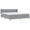vidaXL Boxspringbett mit Matratze Hellgrau 200 x 180 cm Polyester