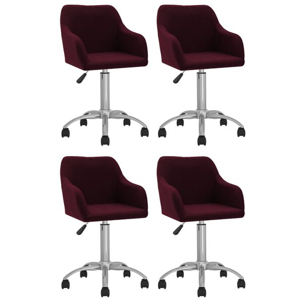 vidaXL Esszimmerst&uuml;hle 4 Stk. Drehbar Lila Stoff