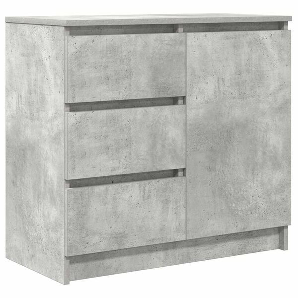 vidaXL Sideboard mit Schublade Betongrau 71x35x65 cm Holzwerkstoff