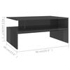 vidaXL Couchtisch Hochglanz-Grau 90x60x42,5 cm Holzwerkstoff