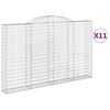 vidaXL Gabionen mit Hochbogen 11 Stk 300x30x180/200cm Verzinktes Eisen