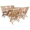 vidaXL Gartenm&ouml;bel Set 7 Stk. Natur Massivholz Teak