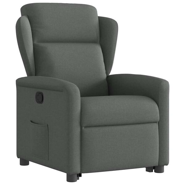 vidaXL Relaxsessel mit Aufstehhilfe Dunkelgrau Stoff