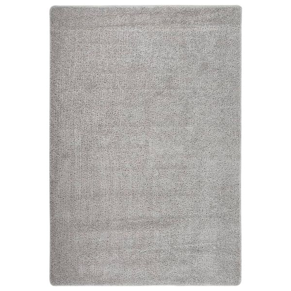 vidaXL Shaggy-Teppich Hellgrau 120x170 cm Rutschfest