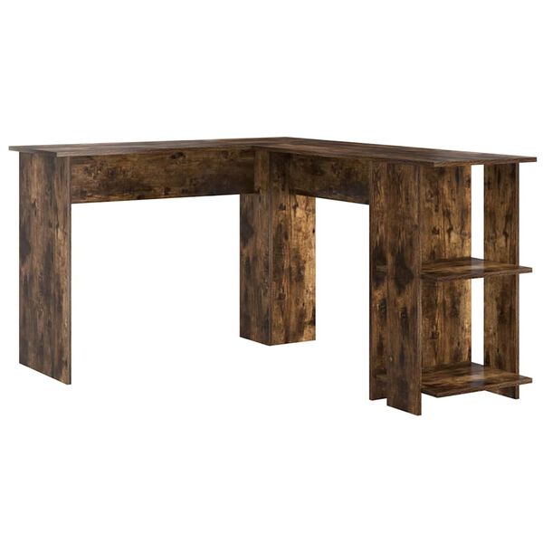 vidaXL Eck-Schreibtisch Ger&auml;ucherte Eiche 140 x 113,5 x 75 cm