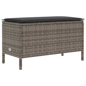 vidaXL Garten-Fu&szlig;hocker Grau und Dunkelgrau 80 x 38 x 45 cm PE-Rattan