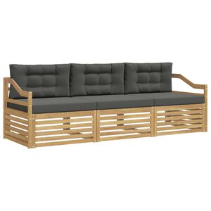 vidaXL Outdoor-Sofagarnitur 3 stk. Wei&szlig; und Anthrazit Polyester