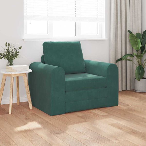 vidaXL Schlafsofa Dunkelgr&uuml;n 98 x 71 x 83 cm Samt