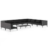 vidaXL 11-tlg. Garten-Lounge-Set mit Kissen Poly Rattan Dunkelgrau