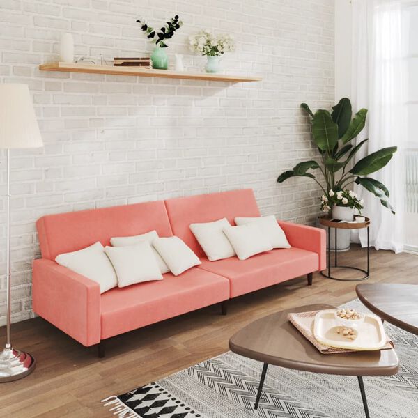 vidaXL Schlafsofa 2-Sitzer Rosa Samt