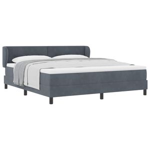 vidaXL Boxspringbett mit Kopfteil Dunkelgrau 180 x 200 cm Samt