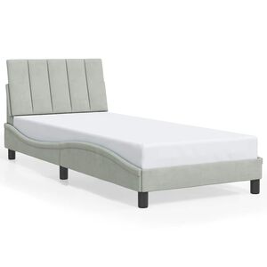 vidaXL Bettgestell ohne Matratze "Hanko" Hellgrau 90x190 cm Samt