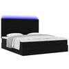 vidaXL Ottoman-Bett mit Matratzen & LEDs Schwarz 180x200 cm Samt