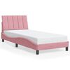 vidaXL Bettgestell mit LED ohne Matratze "Hanko" Rosa 90x190 cm Samt