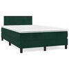vidaXL Boxspringbett mit Matratze & LED Dunkelgr&uuml;n 120x190 cm Samt