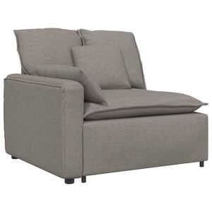 vidaXL Modulares Sofa Endmodul mit Armlehne Kissen Taupe 100 cm
