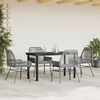 vidaXL 5-tlg. Garten-Essgruppe mit Kissen Grau Poly Rattan Glas