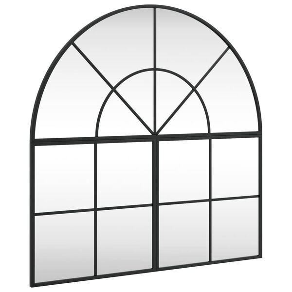 vidaXL Wandspiegel Schwarz 80x80 cm Gew&ouml;lbt Eisen