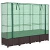 vidaXL Hochbeet mit Gew&auml;chshaus-Aufsatz Rattan-Optik 160x40x138 cm