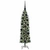 vidaXL K&uuml;nstlicher schlanker Weihnachtsbaum Gr&uuml;n und Wei&szlig; 120 cm