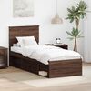 vidaXL Bettrahmen Braun Eichen-Optik 75 x 190 cm Massives Kiefernholz