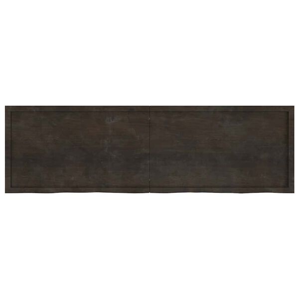 vidaXL Wandregal Dunkelbraun 200x60x(2-4)cm Massivholz Eiche Behandelt