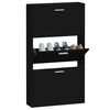 vidaXL Schuhschrank Schwarz 59x17x108 cm Holzwerkstoff