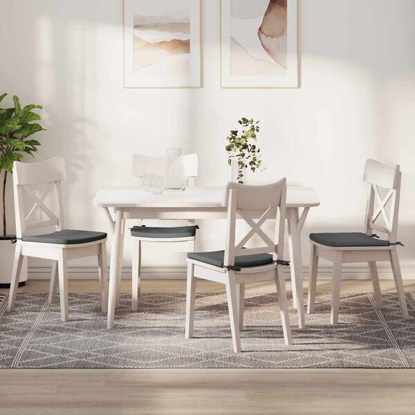 vidaXL Sitzkissen 4 pcs Dunkelgrau 40 x 40 x 3 cm Stoff