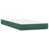 vidaXL Boxspringbett mit Matratze & LED Dunkelgr&uuml;n 100x220 cm Samt