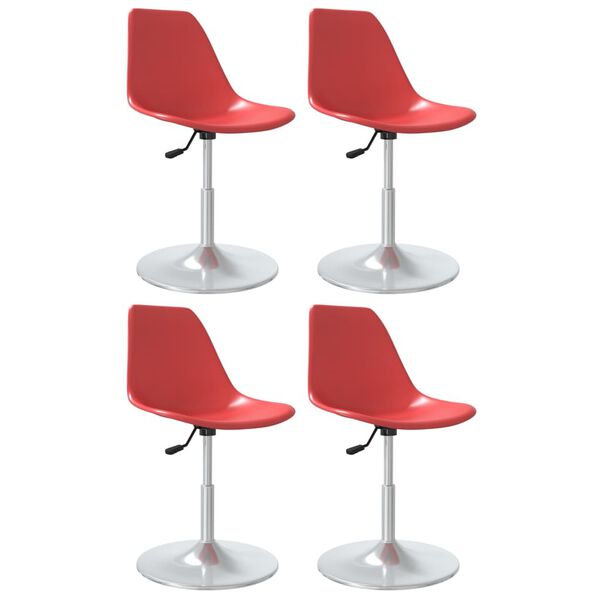 vidaXL Esszimmerst&uuml;hle 4 Stk. Drehbar Rot PP