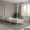 vidaXL Himmelbett-Gestell Wei&szlig; Massivholz Kiefer 90 x 200 cm